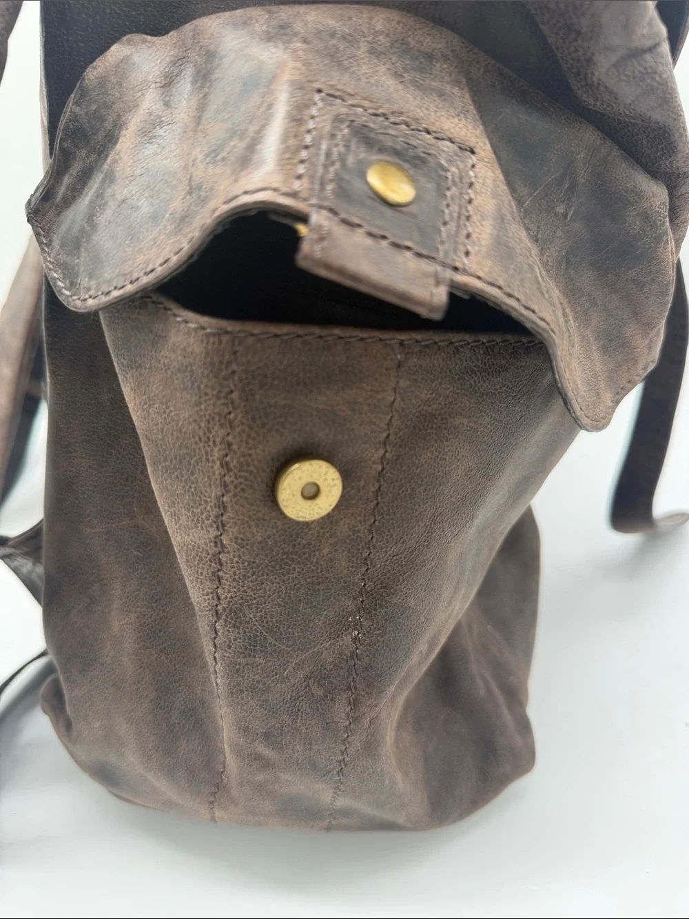 NWT Wilsons Leather Vintage Nebraska Distressed Leather Rucksack Backpack